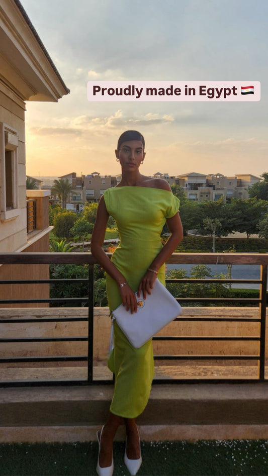 Off-Shoulder Linen Dress