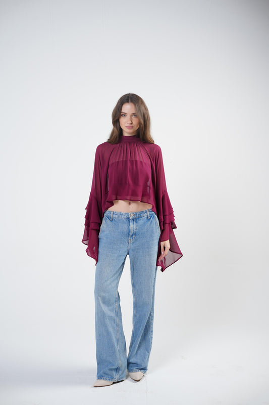 Boho Chic Blouse in Plum Babe