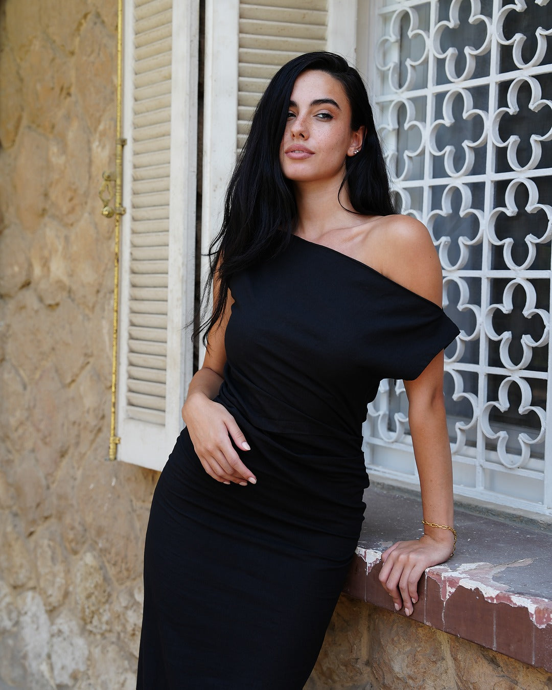 The Off-Shoulder Linen Dress