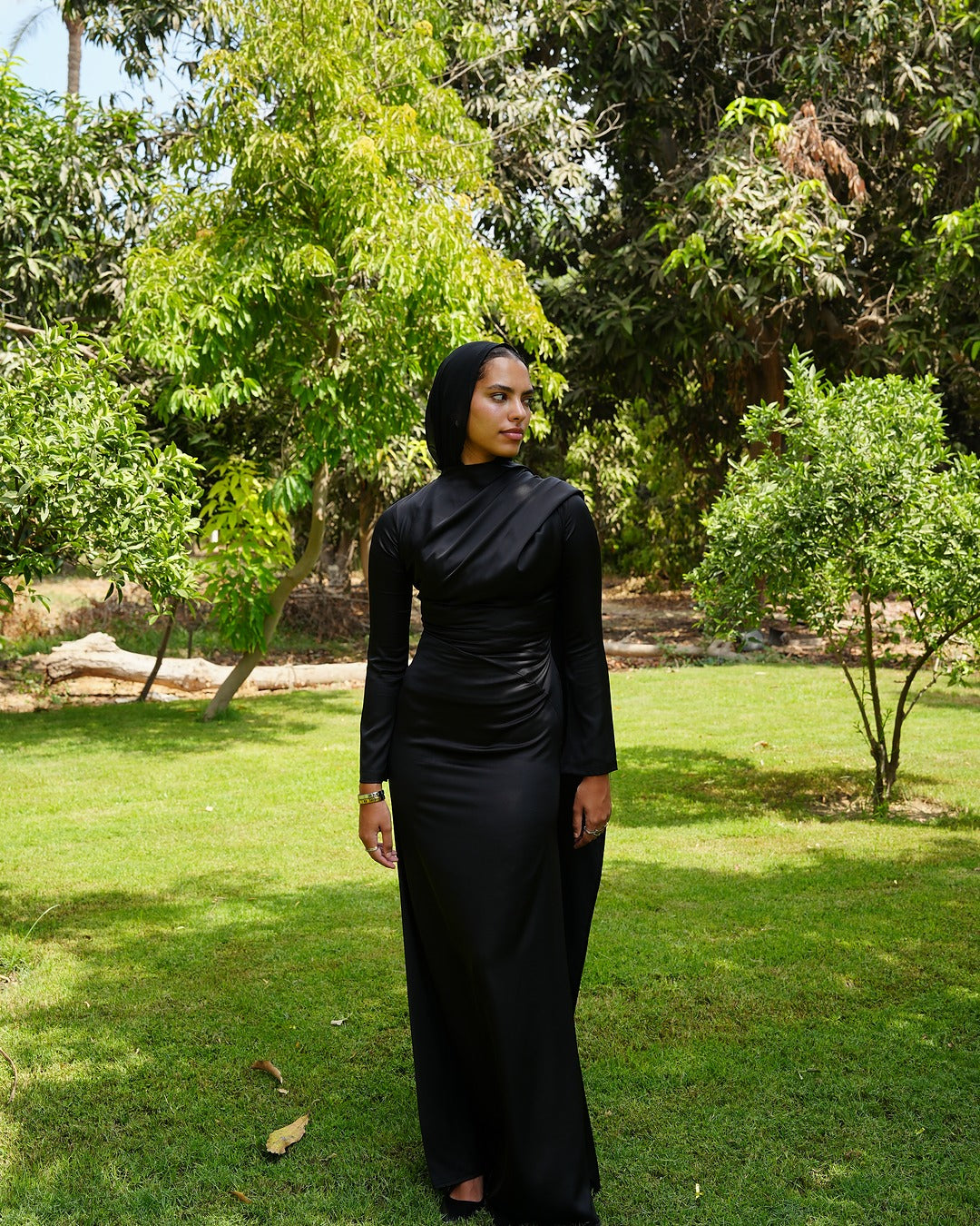 The Satin Bloom Modest Dress