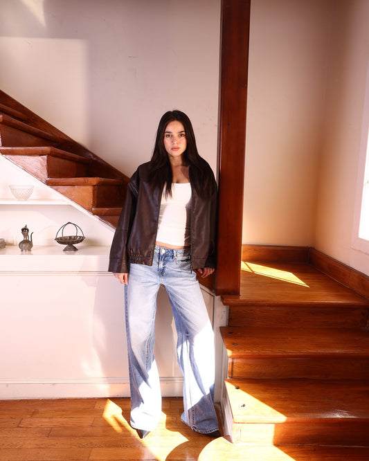 The Leather Jacket in Dark Brown