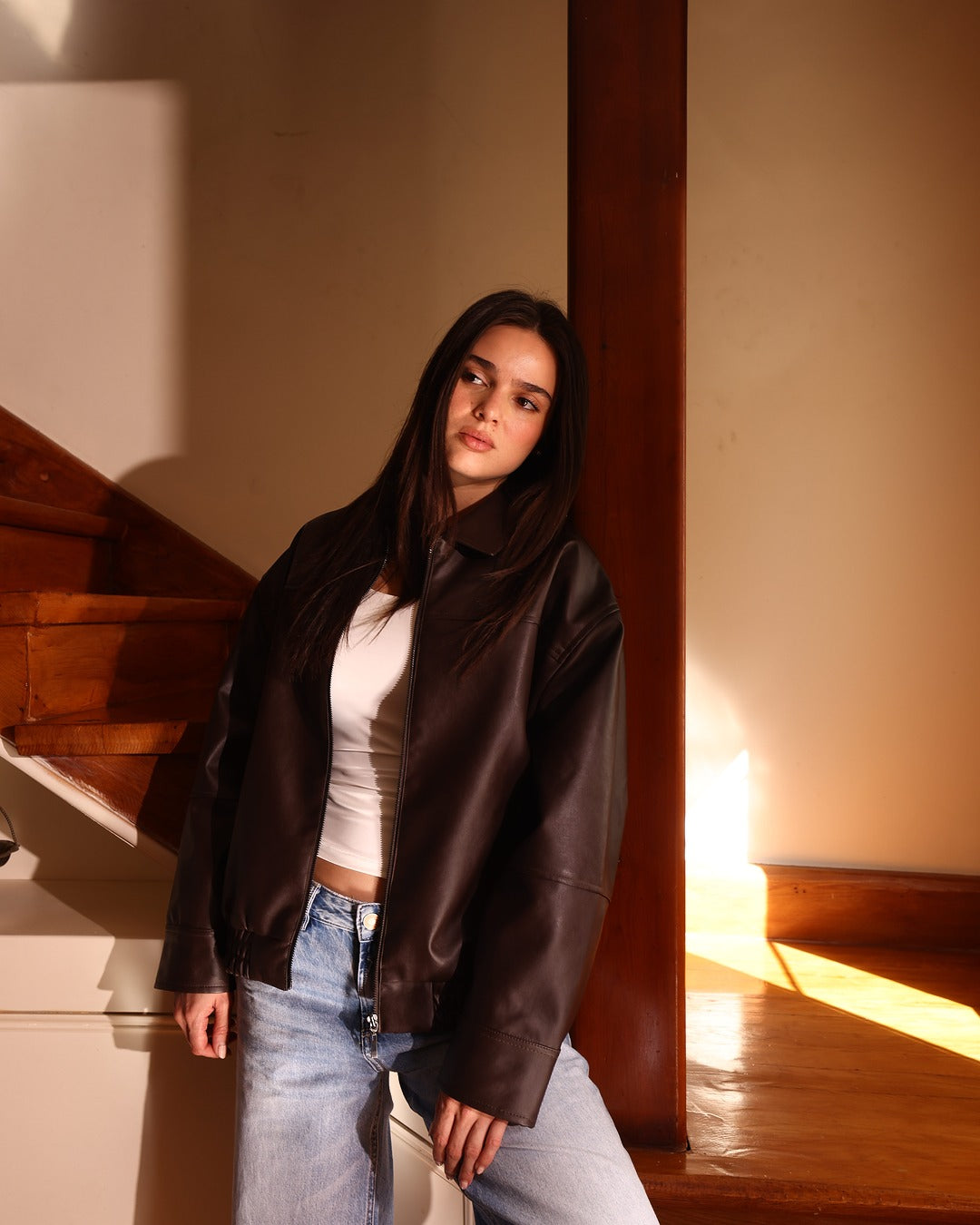 The Leather Jacket in Dark Brown