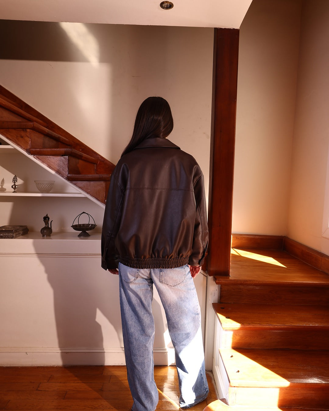 The Leather Jacket in Dark Brown