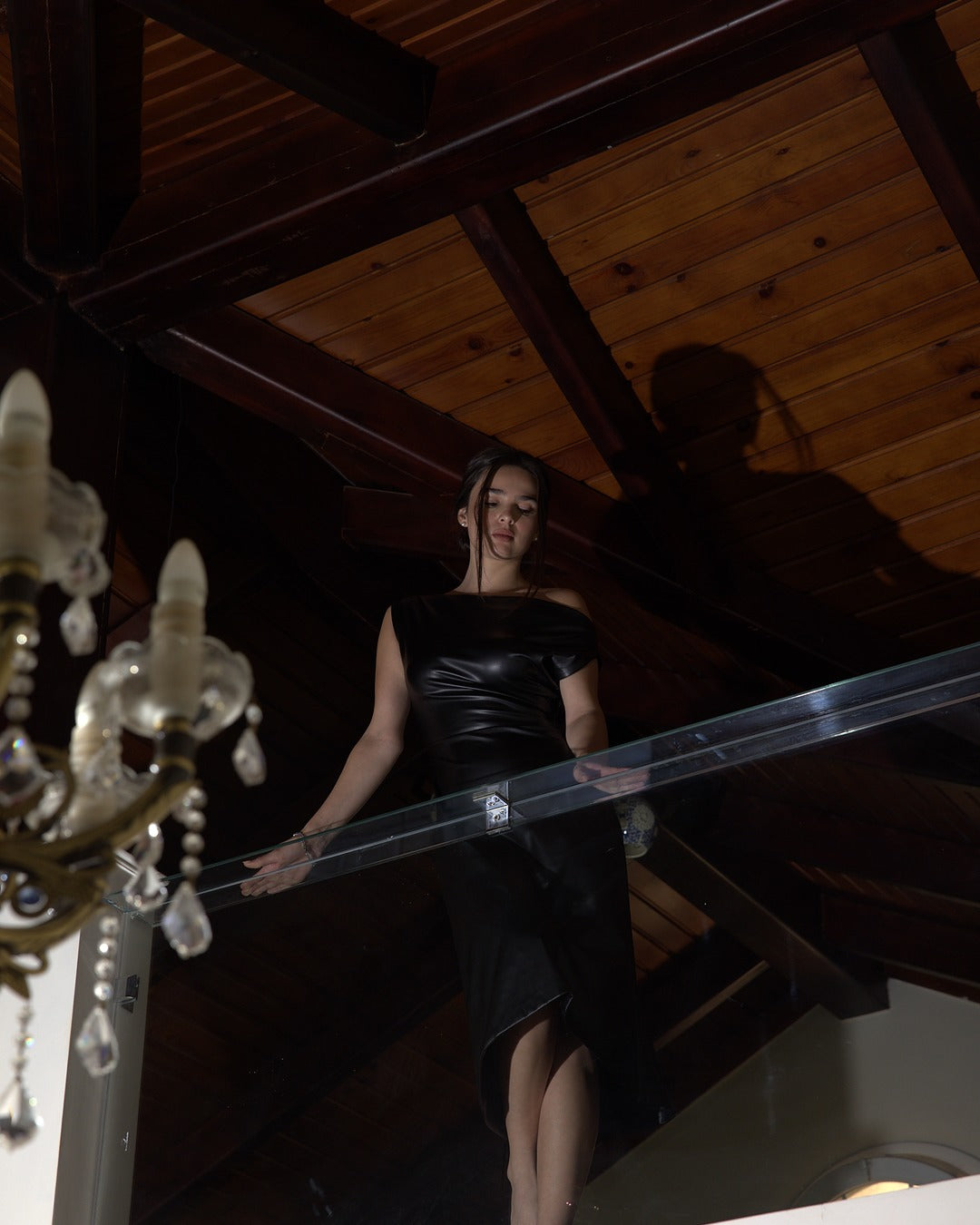 The Sculpting Leather Dress in Black