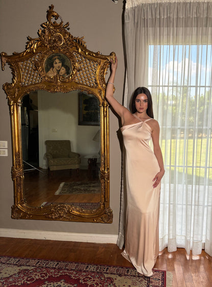 The Double Wear Aphrodite Satin Dress in Pearl