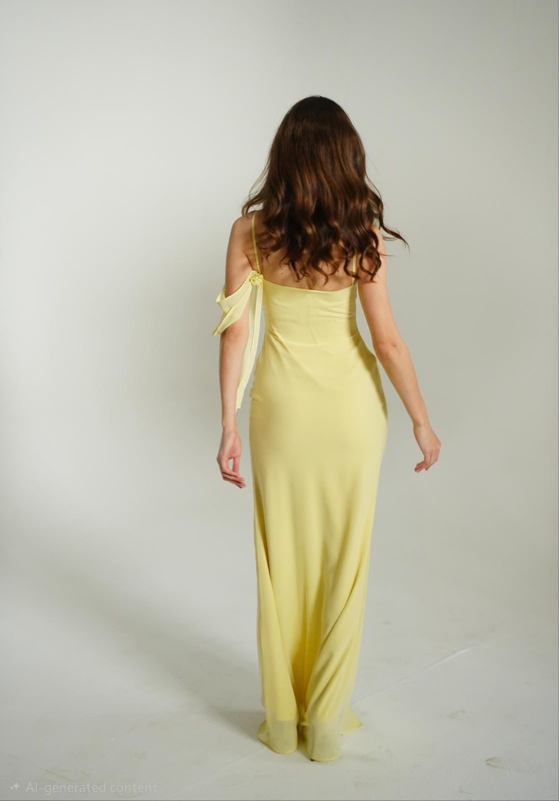 The Muse Dress with Removable Shoulder Flower Attachment in Daylily