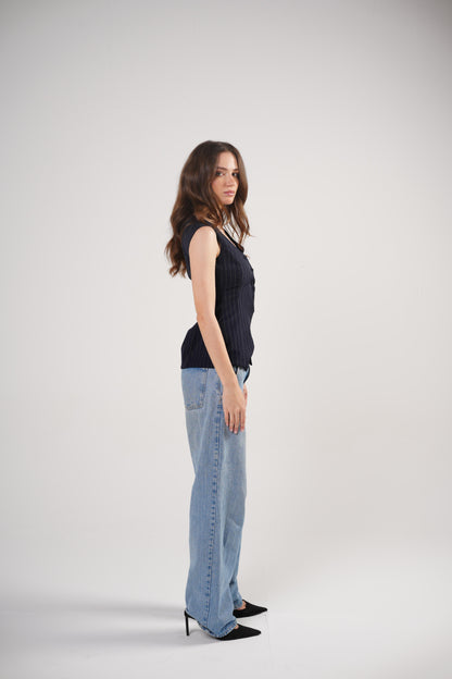 The Sculpting Vest in Navy Blue
