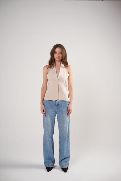The Trendsetter Vest in Light Beige