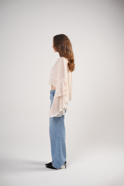 Boho Chic Blouse in Ivory Dream