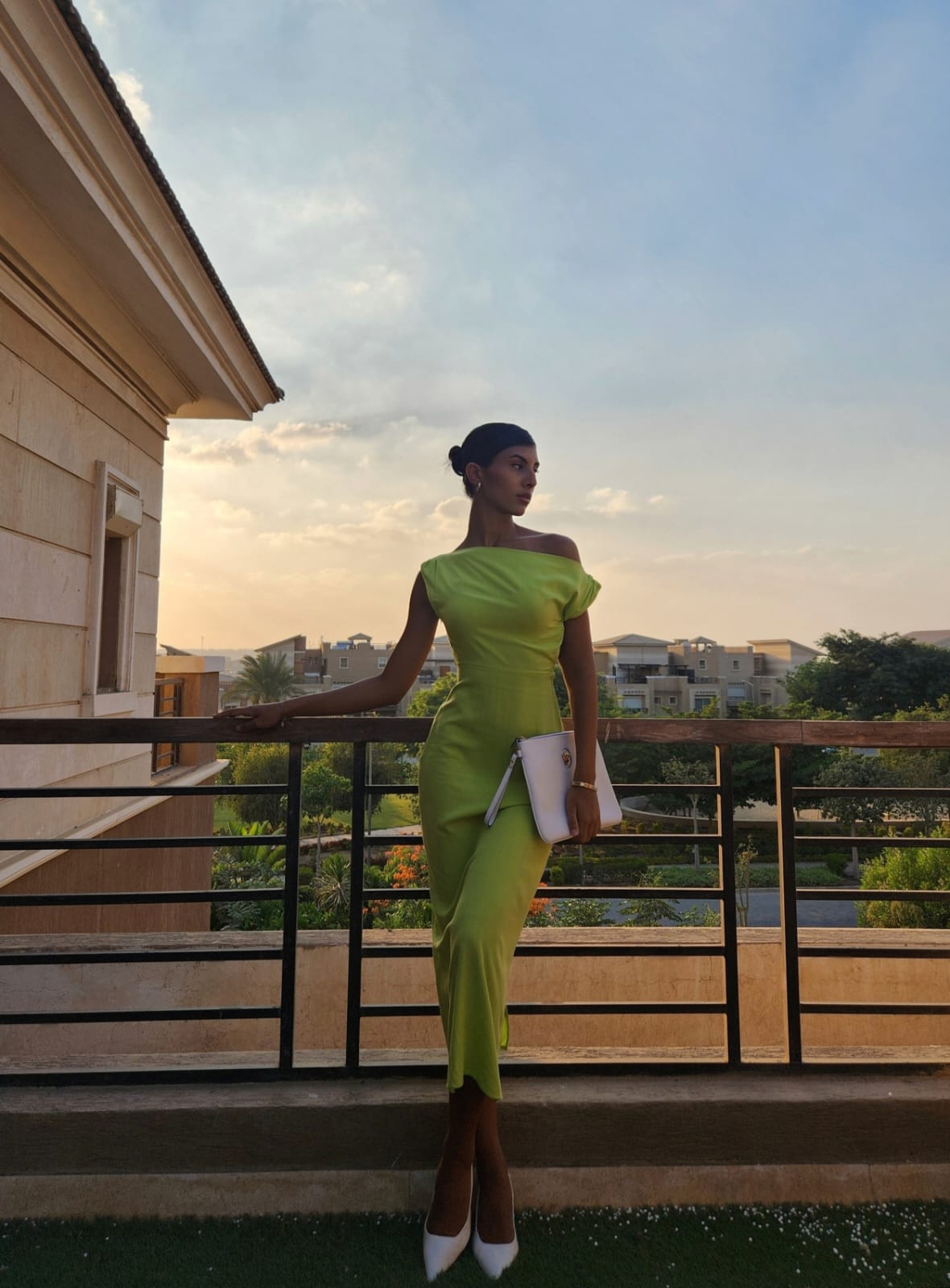Off-Shoulder Linen Dress