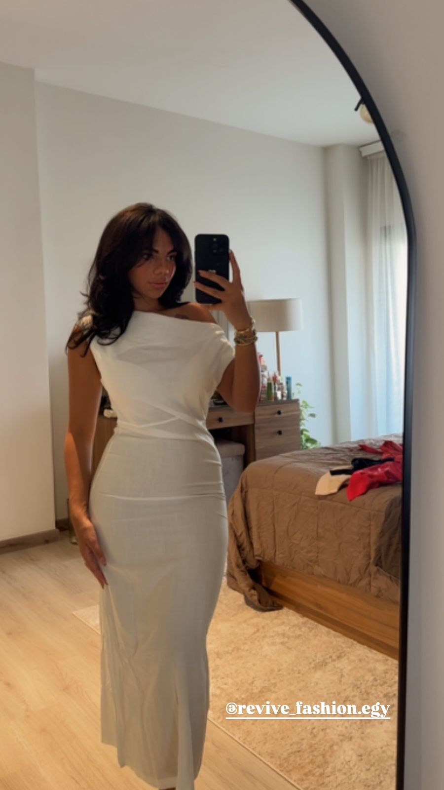 Off-Shoulder Linen Dress