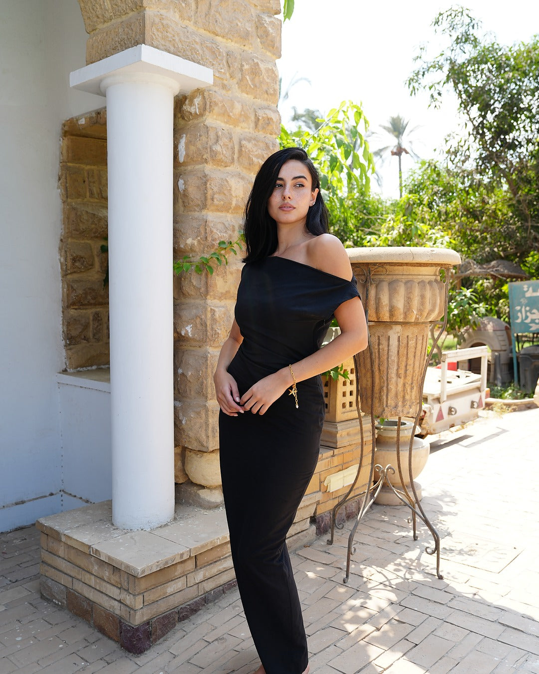 The Off-Shoulder Linen Dress
