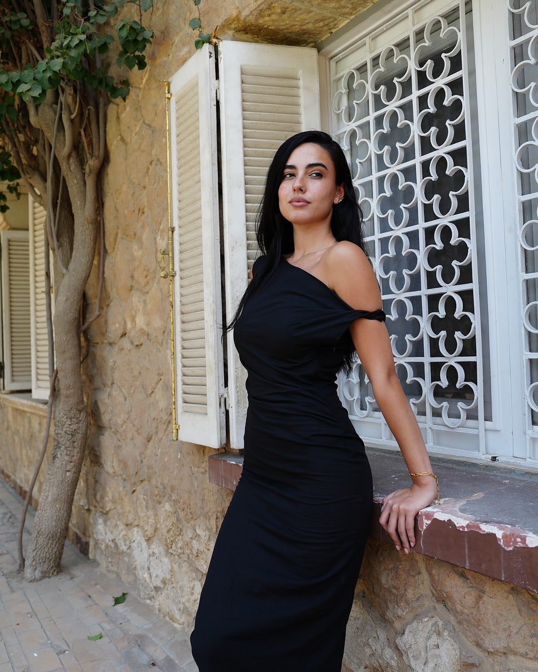 The Off-Shoulder Linen Dress