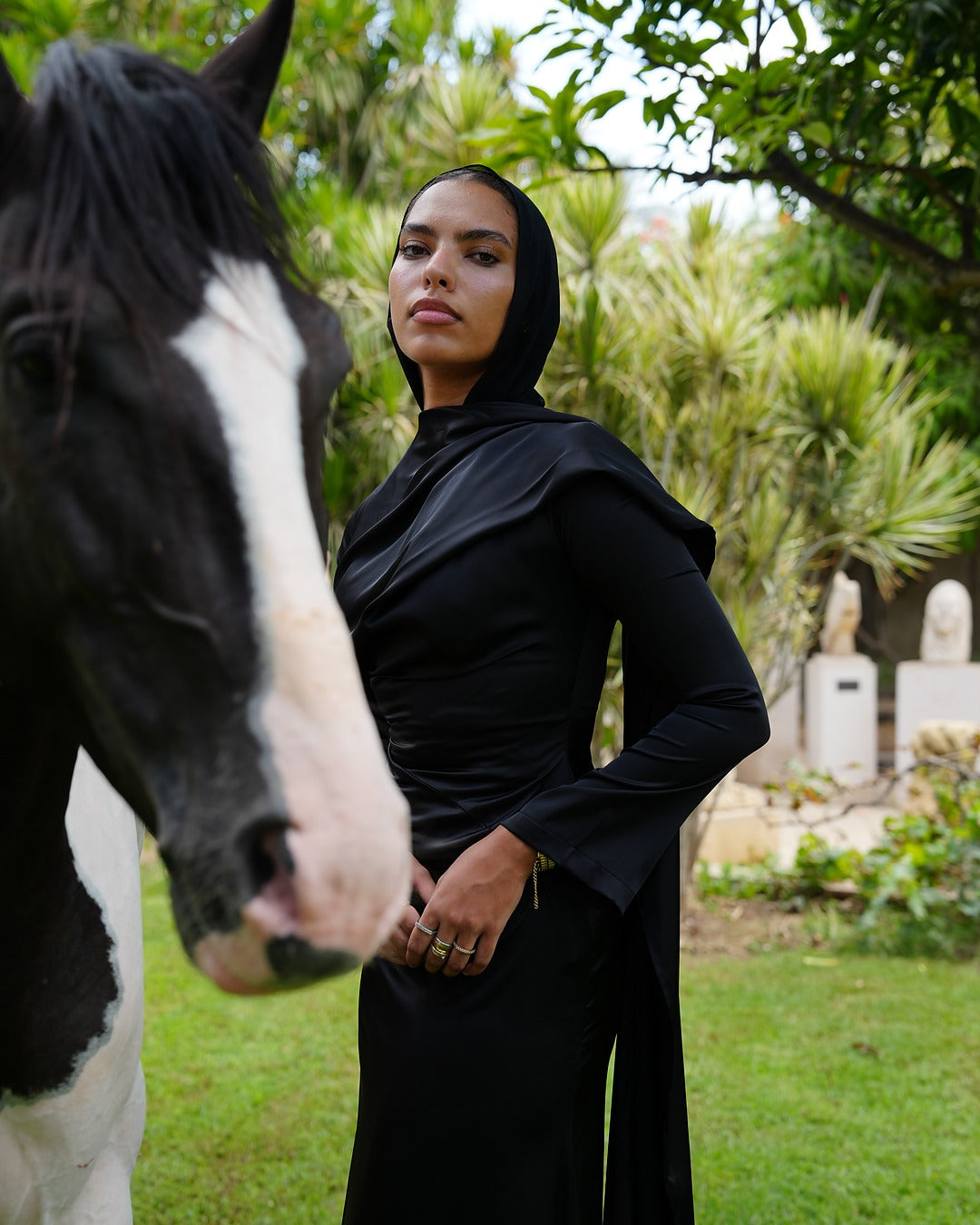 The Satin Bloom Modest Dress