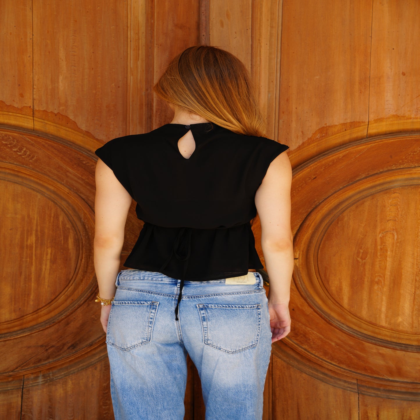 Kaia Chiffon Top in Black