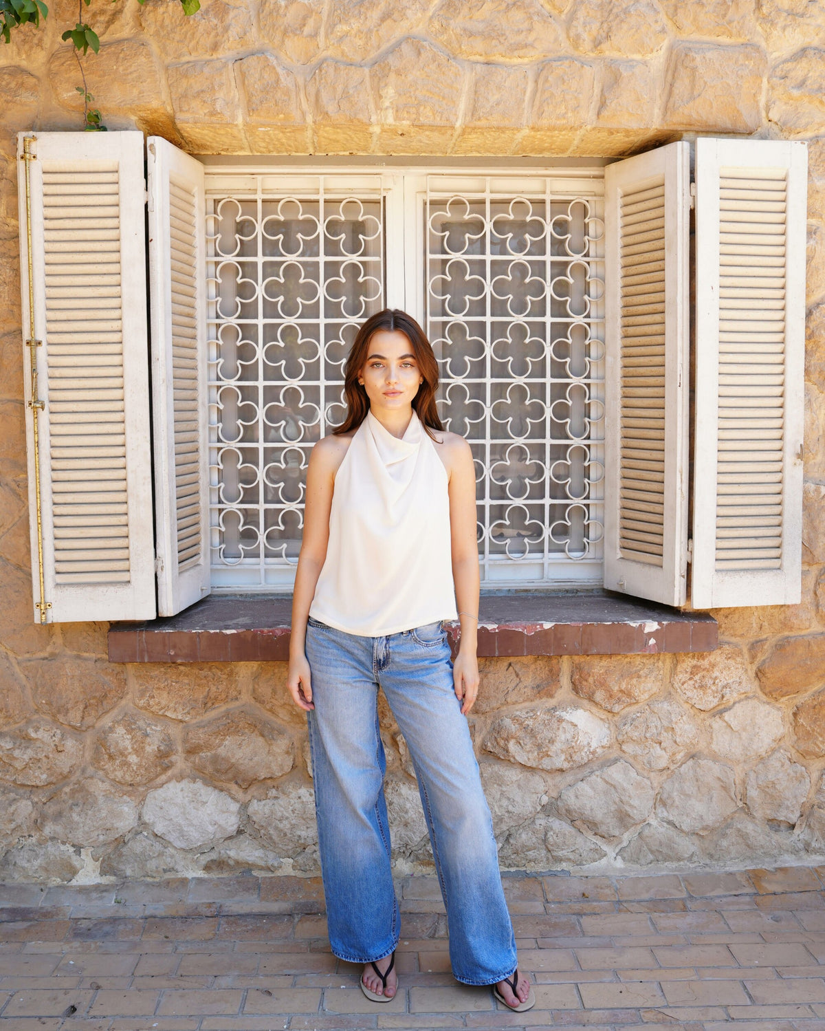 The Halter Top in  Ivory