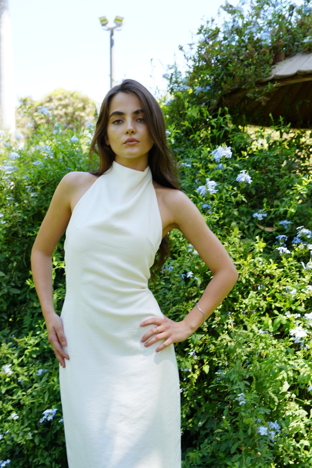 Aurora Halter Dress in Ivory