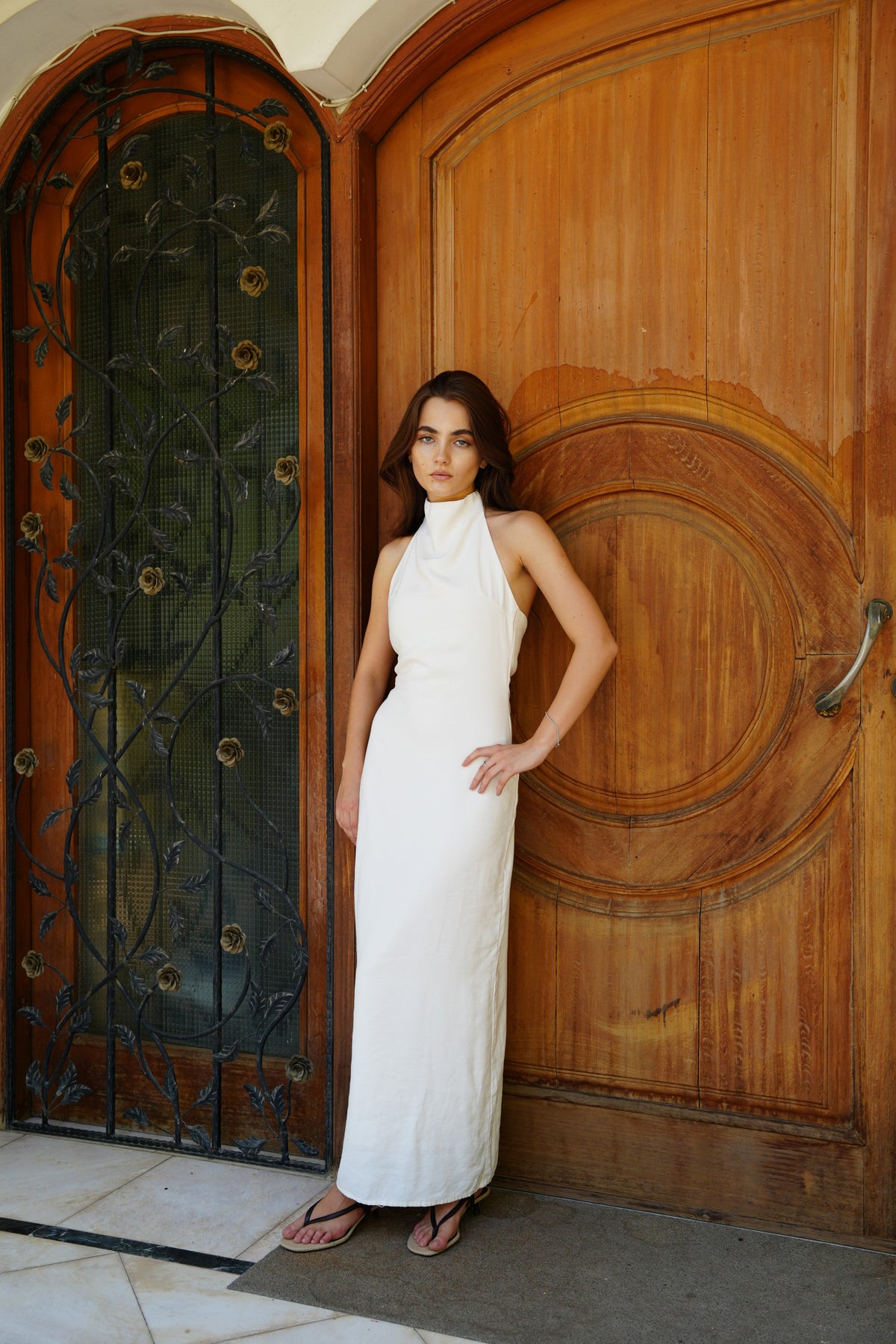 Aurora Halter Dress in Ivory