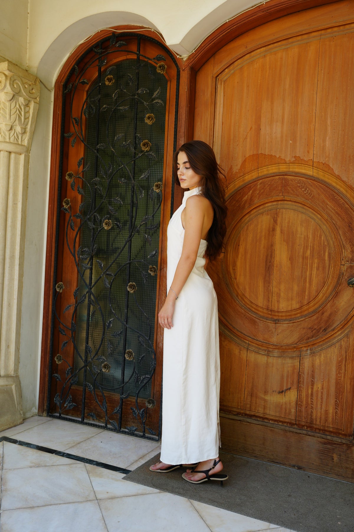 Aurora Halter Dress in Ivory