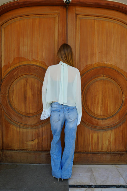 Layal Fringe Top in Mint