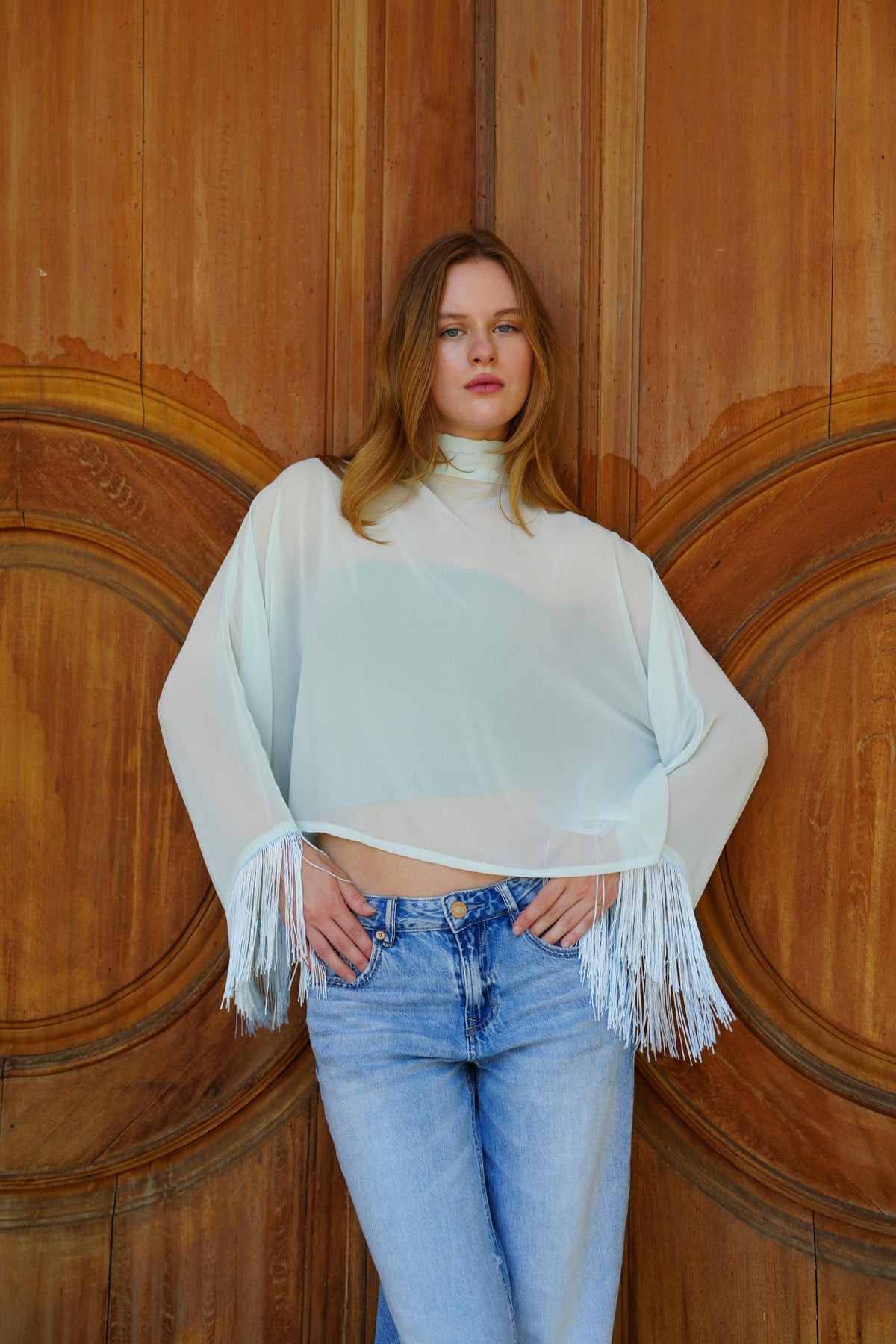 Layal Fringe Top in Mint