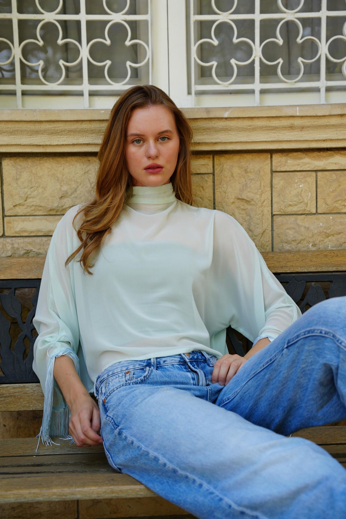 Layal Fringe Top in Mint