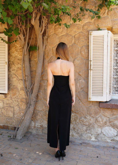 Aurora Halter Dress in Black