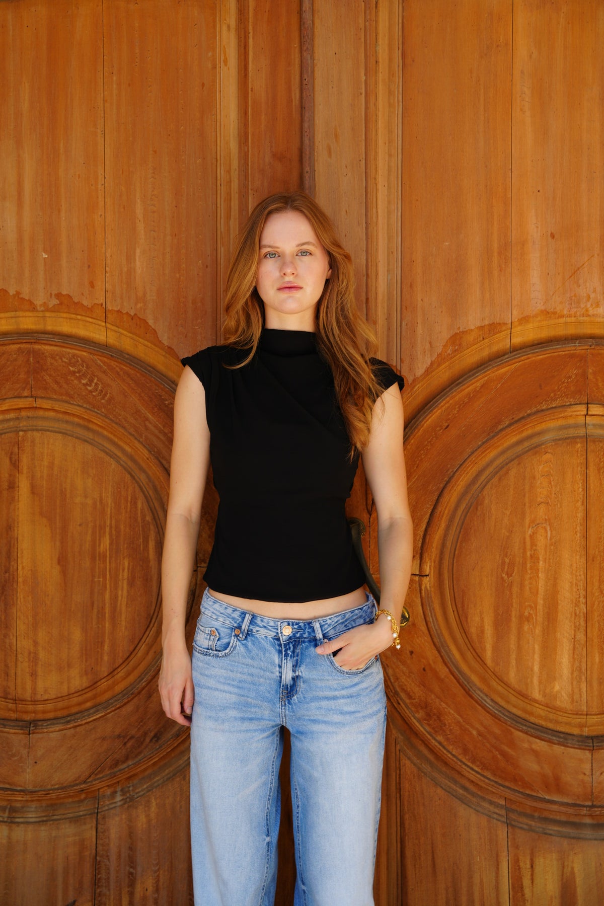 Kaia Chiffon Top in Black