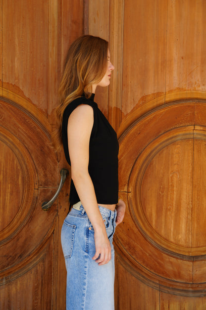 Kaia Chiffon Top in Black
