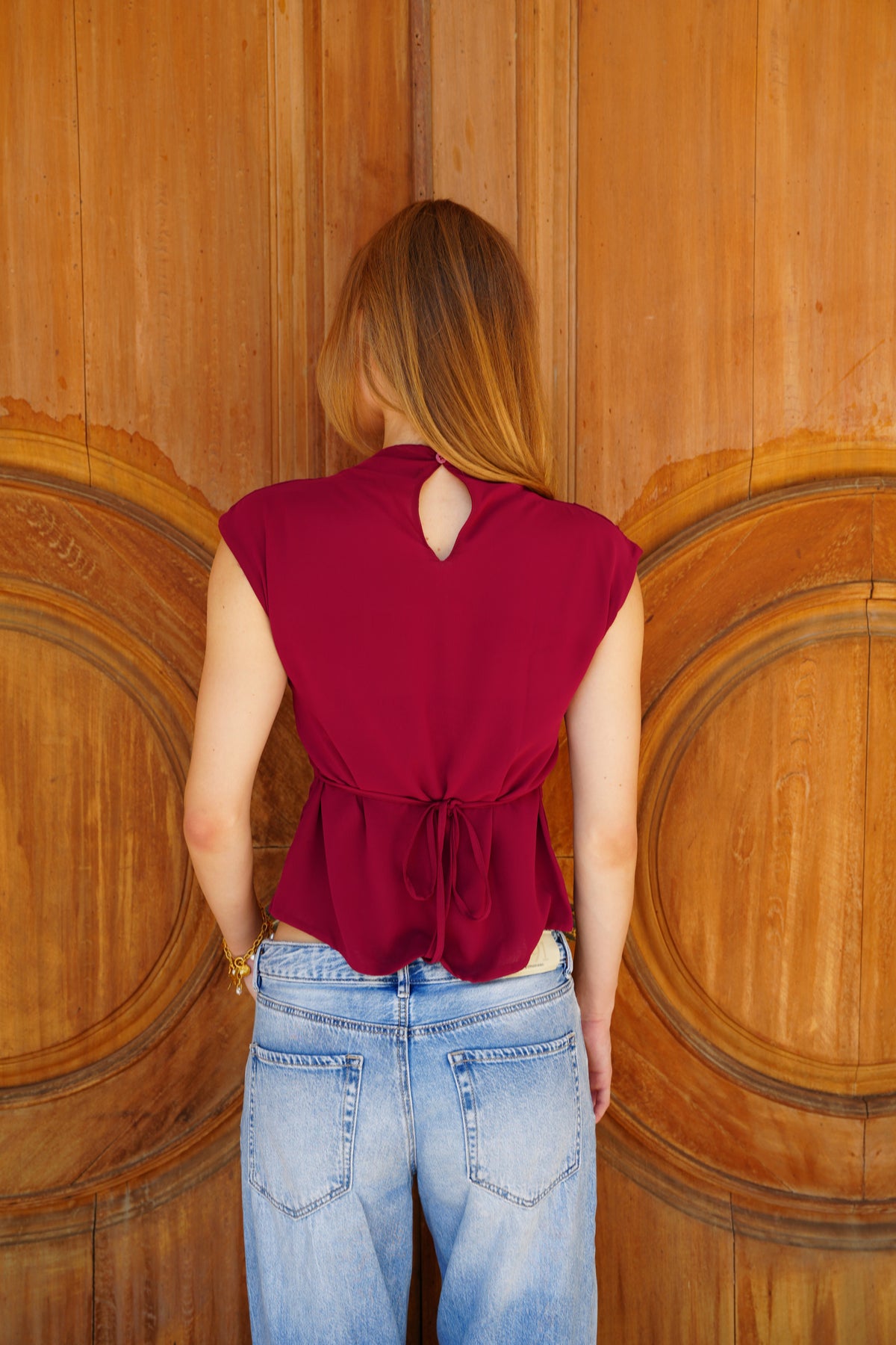Kaia Chiffon Top in Plum